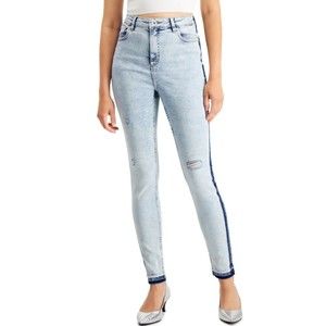 INC INTERNATIONAL CONCEPTS WOMEN'S HIGH RISE RIPPED SKINNY JEANS BLUE SIZE 6/28